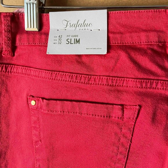 Lot of 2 ZARA TRF Trafaluc Denim Jeans NWT Salmon NWOT Blue US Size 10 - Picture 4 of 16